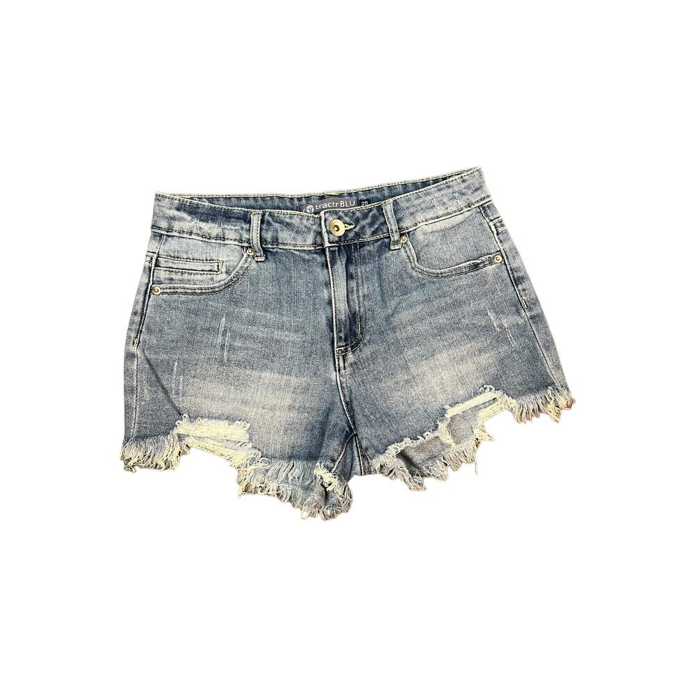 Tractr Blu Womens Cut off Jean Shorts sz 25 Denim Festival